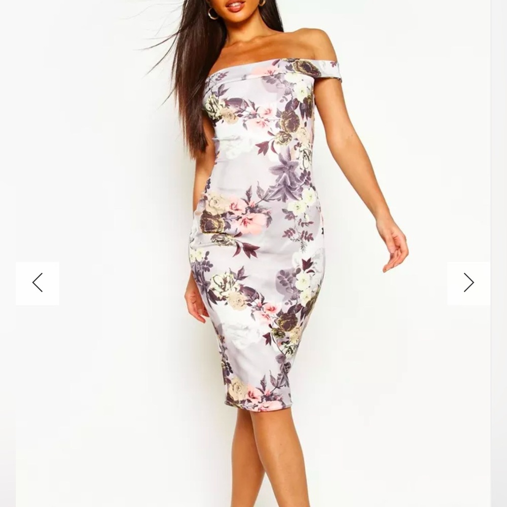 Floral Midi Bodycon Dress